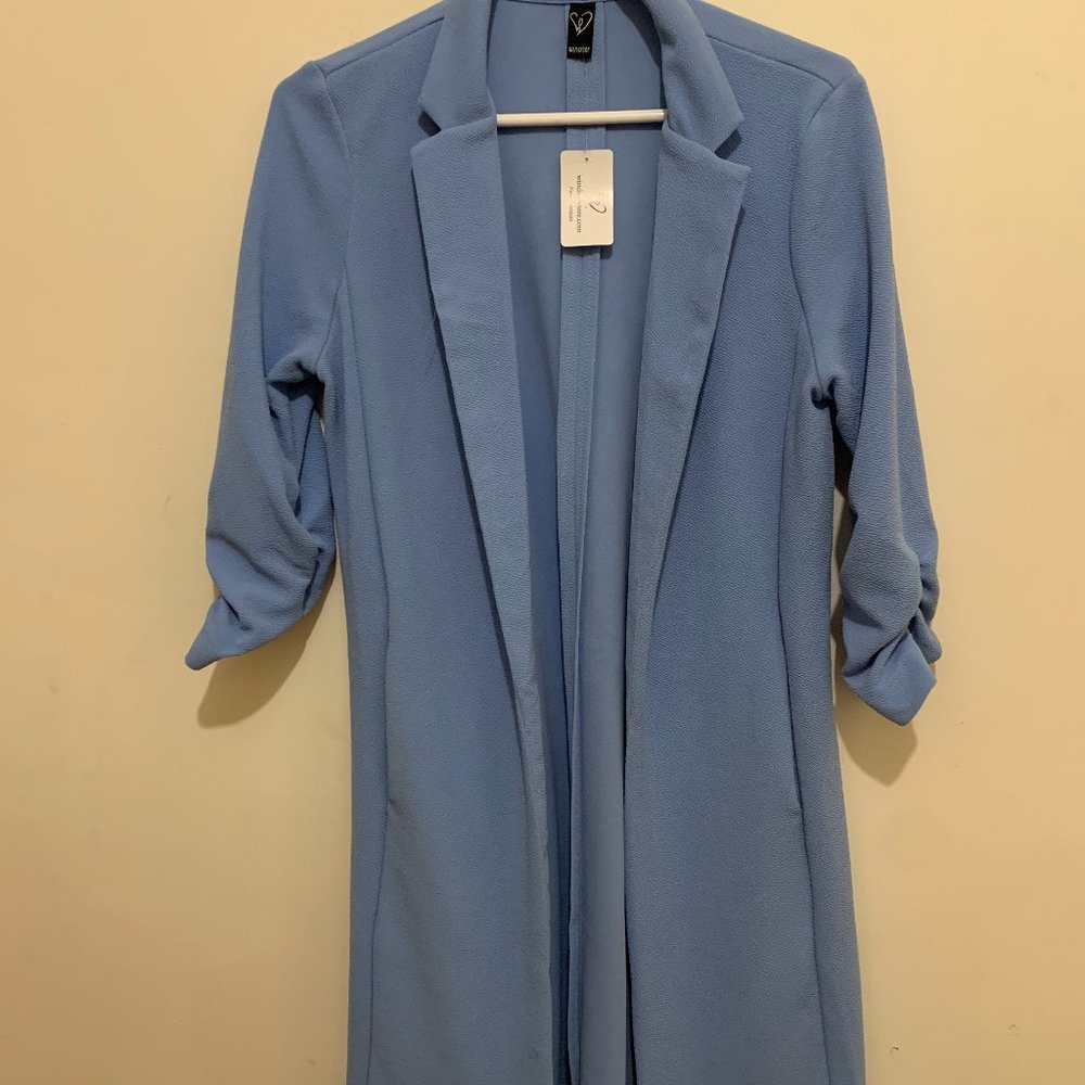 long light blue blazer
